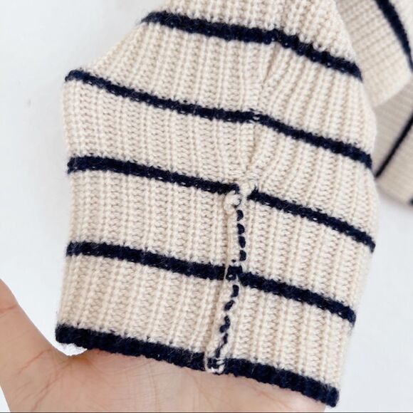 Brochu Walker Reir Striped wool cashmere Sweater Beige Size S - Picture 6 of 8